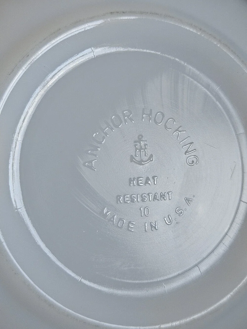 Vintage Anchor Hocking White Milk Glass Bowl Swirl Pattern